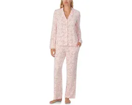 Пижамный комплект Kate Spade New York из велюрового джерси с длинным рукавом и лацканами