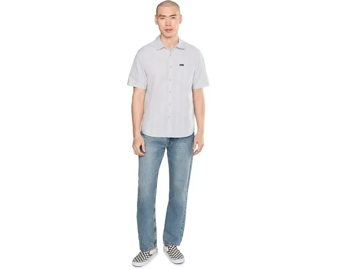 Рубашка Quiksilver Dobby Stripe Classic Woven с оксфордской полосой и нагрудным карманом