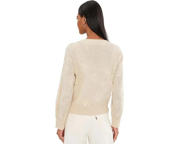 Жакет Liverpool без воротника с вышивкой и сборкой на манжетах Petite Long Sleeve Collarless Jacket