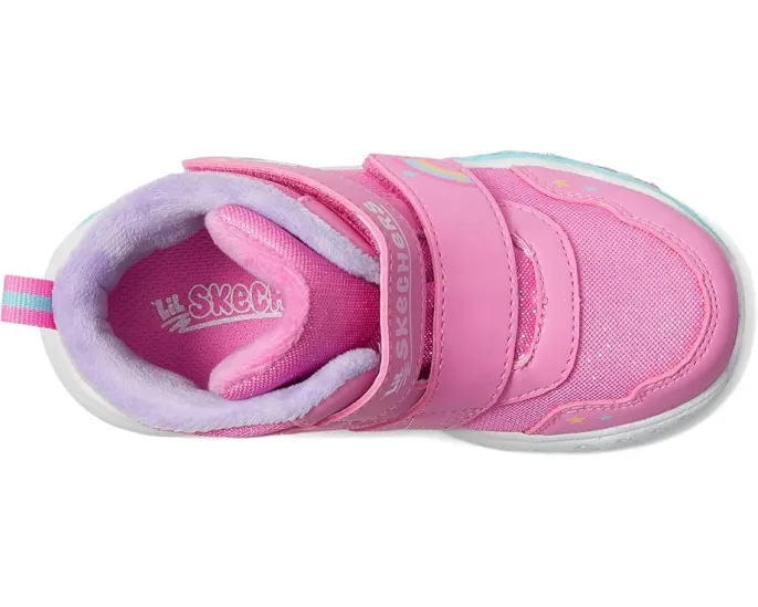 Обувь SKECHERS KIDS Play Scene Cozy Theme с искусственным мехом и ремешками на липучке