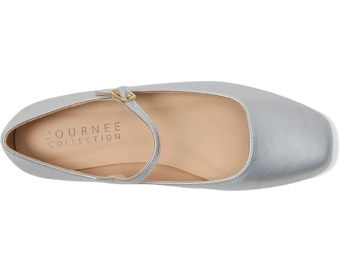 Балетки Journee Collection Carrie с ремешком и пряжкой из велюровой замши