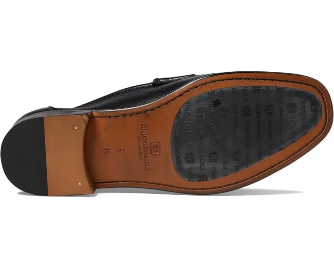 Бруно Мальи Tonio мокасины из кожи с миндалевидным носком и наборным каблуком