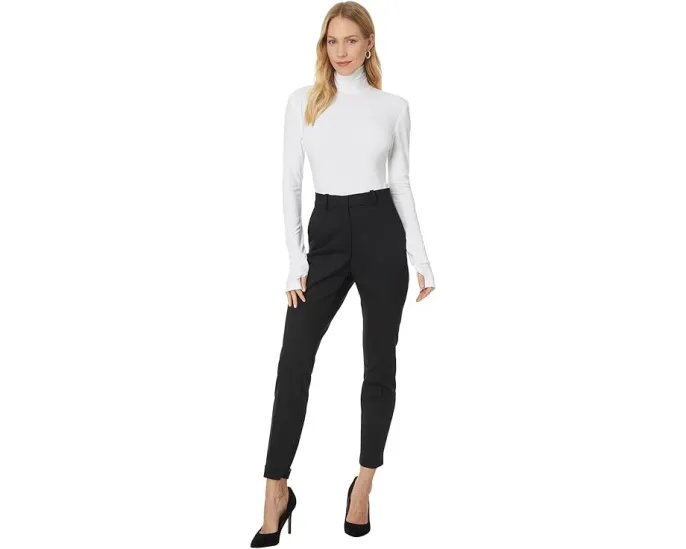 Norma Kamali Топ с длинным рукавом Slim Fit Long Sleeve Turtle Top с принтом и отверстиями для большого пальца