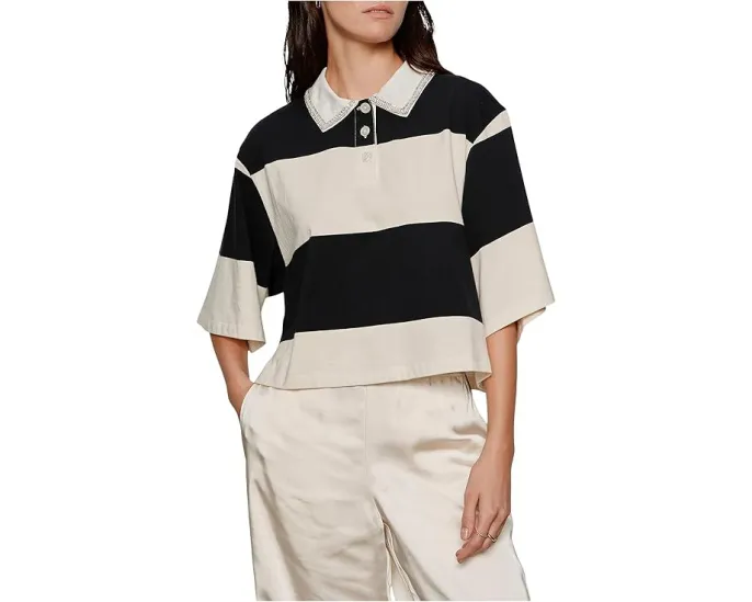 Полированная поло Embellished с декоративной отделкой и укороченным кроем Sanctuary