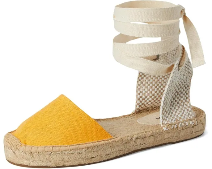 Эспадрильи Linen Lauren Lace-up от Soludos с льняным верхом и завязками