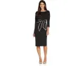 Платье Stretch Crepe Tie Front с контрастной окантовкой Adrianna Papell