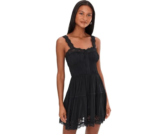 Мини-платье So In Love Mini Slip из легкой ткани с кружевом Free People
