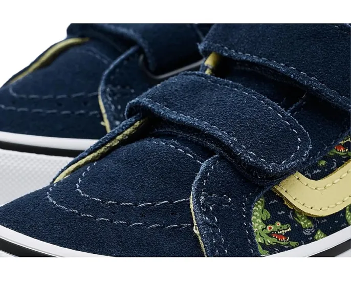 Кроссовки Vans Kids SK8 Mid Reissue V с верхом из замши и холста на липучках