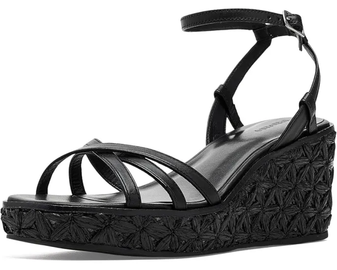 Босоножки Bernardo Cairo на платформе с плетением из рафии