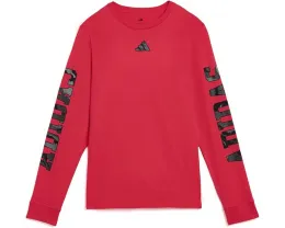 Футболка Adidas Sportswear Camo Lineage с длинным рукавом и камуфляжным принтом