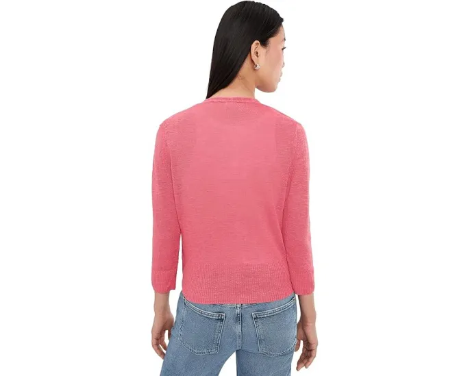 Кардиган NIC+ZOE Slub Knit с V-образным вырезом и рукавом 3/4