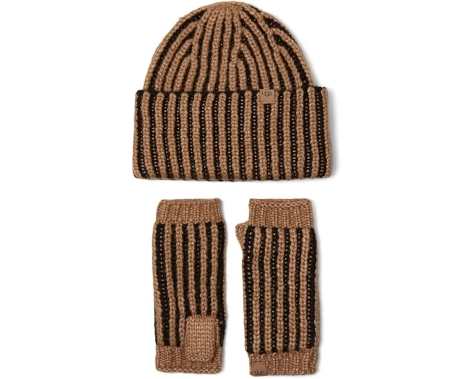 Набор Chunky Plaited Set от UGG с шапкой и варежками без пальцев