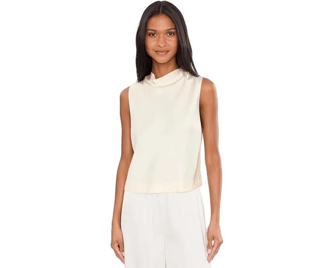 Кроп-топ Vince с капюшоном из атласной ткани