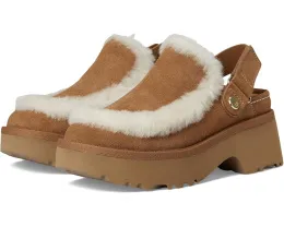 UGG Esmee Clogs сабо из замши с регулируемым ремешком и меховой оторочкой