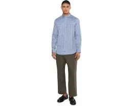 Рубашка Johnston & Murphy Logan Printed Cotton с длинным рукавом и скрытыми пуговицами на воротнике