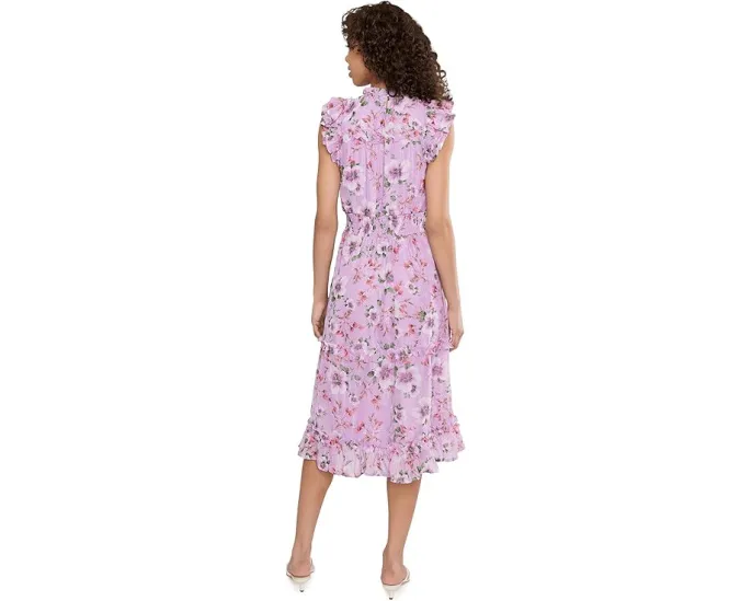 Платье миди CeCe с пышными рукавами и присборенной талией