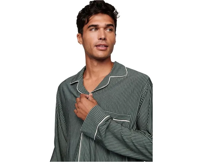 Пижамный комплект Eberjey William с принтом и контрастной окантовкой