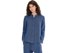 Блуза Eileen Fisher с воротником-стойкой из выстиранного органического льна