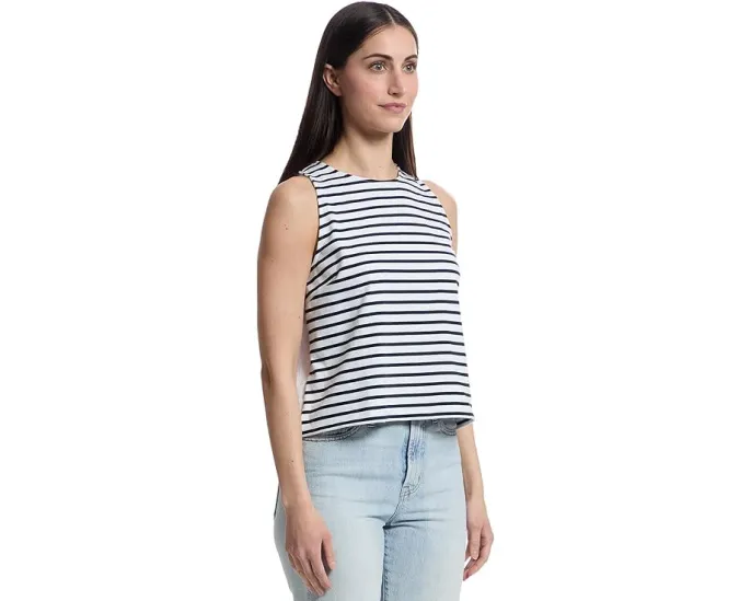 Топ Lilla P Mixed Media Tank с лодочкой и полосками спереди
