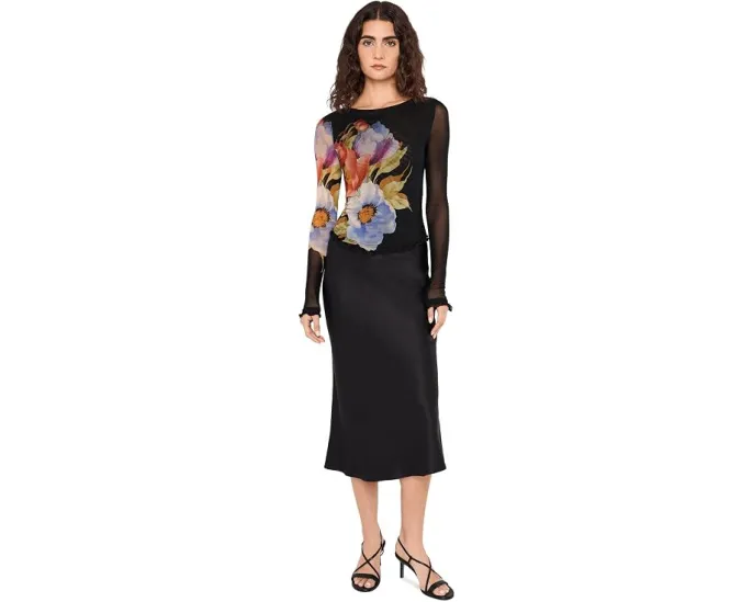 Free People топ Lilly Printed с длинным рукавом