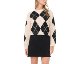 Свитер с круглым вырезом и узором аргайл Vince Camuto