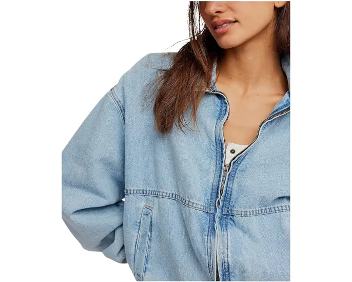Free People Джинсовая куртка Birdie с расклешенными рукавами и карманами