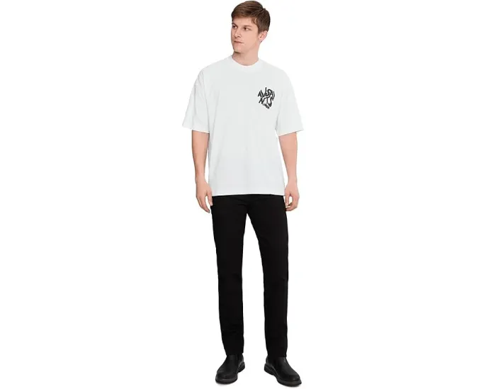 Футболка Orlando Short Sleeve Crew от AllSaints из хлопка с прямым подолом