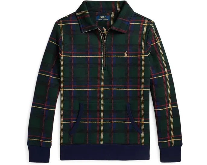 Толстовка Polo Ralph Lauren Kids с клетчатым воротником из флиса для детей постарше