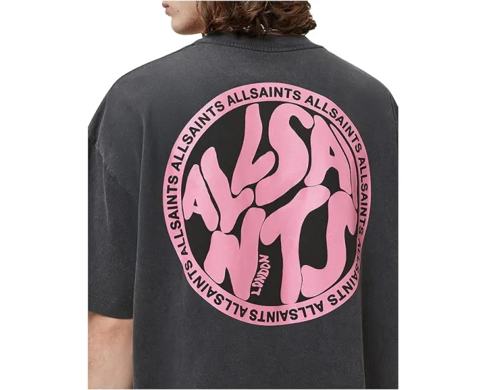 Футболка AllSaints Distortion с коротким рукавом и принтом на груди и спине