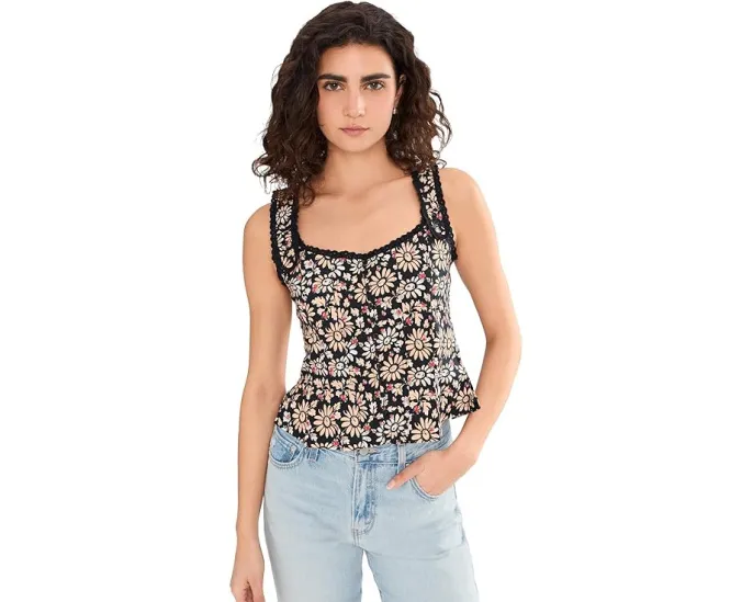 Топ-корсет Bridgette от Free People с квадратным вырезом и цветочным принтом