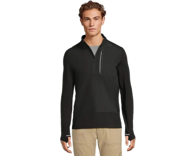 Smartwool Active Fleece Wind 1/2 Zip с ветрозащитной панелью и технологией 4-way stretch