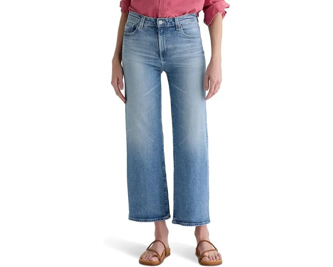 Джинсы AG Jeans Saige с завышенной талией и широкими штанинами в цвете Helios