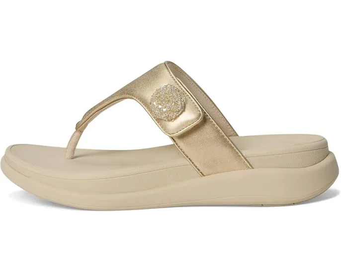 Сандалии FitFlop F-Mode Go Beadie-Button Adj. Flatform с бусинами и регулируемыми ремешками