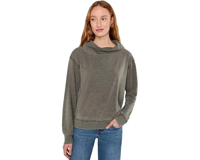 Свитшот с длинным рукавом и драпированным воротником-водолазкой Mod-o-doc