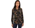 Блуза Petite Classic Fit с поясным принтом из крепа Lauren Ralph Lauren