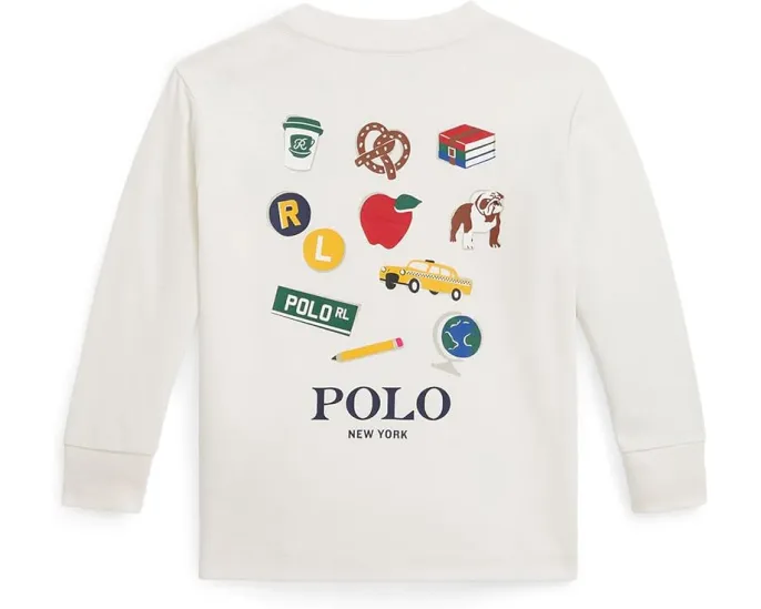 Футболка Polo Ralph Lauren Kids с длинным рукавом и принтом для младенцев