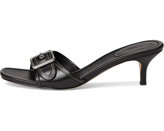 Кожаные босоножки COACH Margot на низком каблуке с пряжкой