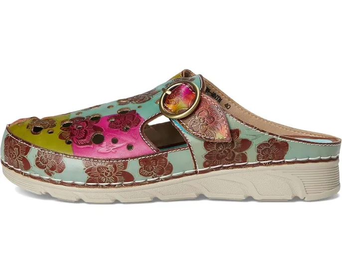 L'Artiste by Spring Step клоги Sefton с цветочным принтом и перфорацией