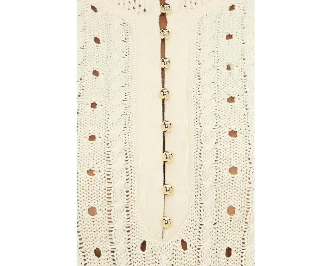 Топ Foster Sweater Tank с ажурной вязкой и планкой на пуговицах от Splendid