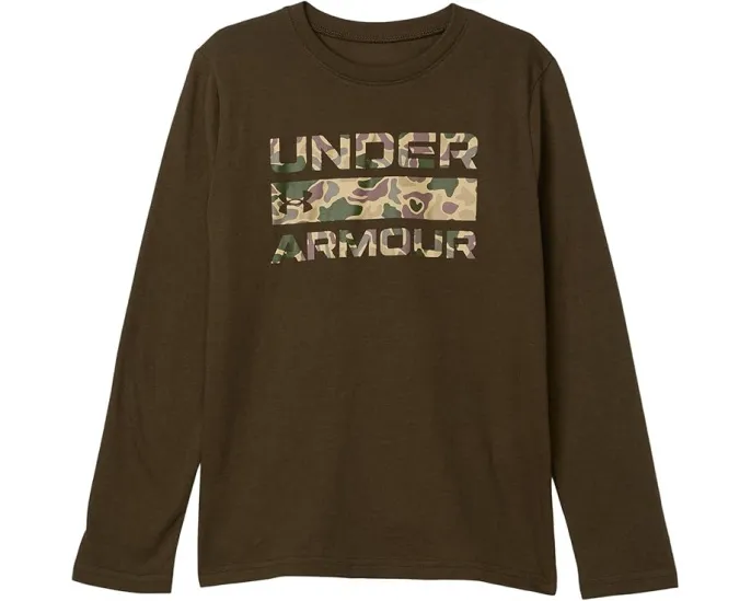 Футболка Under Armour Kids Stacked Logo с брендовым принтом