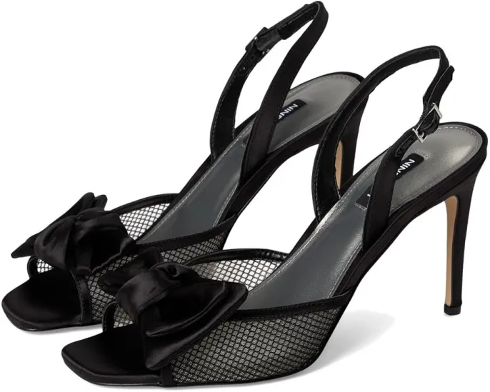 Босоножки Gergia на шпильке с бантом и квадратным мыском Nine West