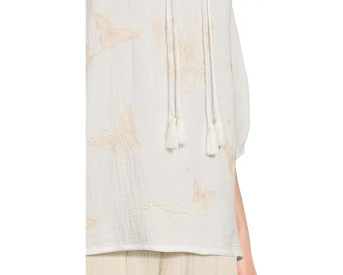 Блуза Johnny Was Koleen с вышивкой бабочек и объемными рукавами