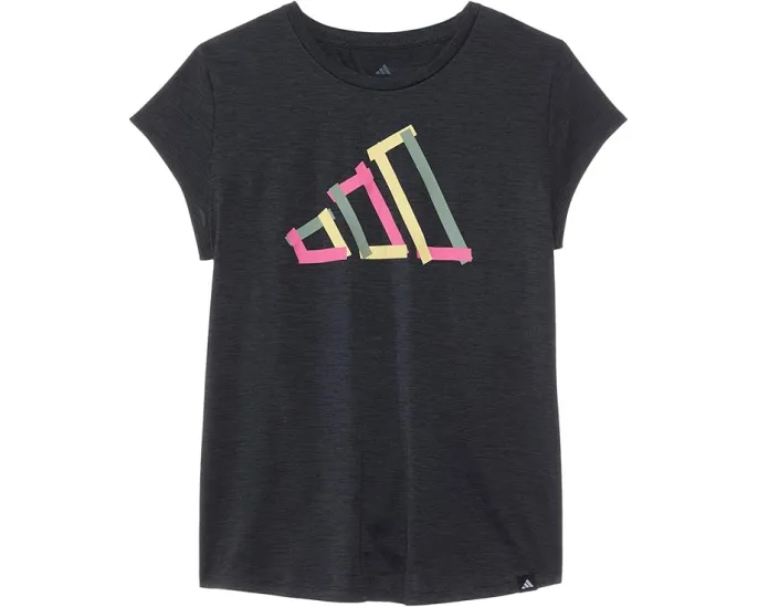 Футболка adidas Kids Cap Sleeve Melange с логотипом