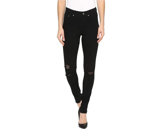 Джинсовые леггинсы HUE Ripped Knee Denim с эффектом потертостей