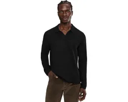 Полированная кожаная рубашка поло John Varvatos Luciano с длинными рукавами