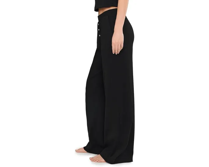 PACT брюки Dream Rib Wide Leg Lounge Pants с высокой посадкой и карманами