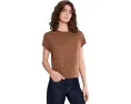 Кроп-футболка Michael Stars Grayson Cropped Crew Neck из хлопка Supima с прямым подолом