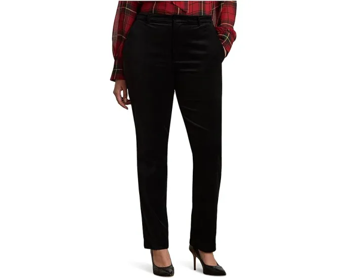 Брюки Lauren Ralph Lauren Plus Size укороченные из стрейч-вельвета