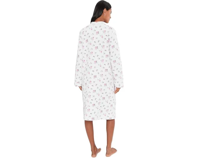 Eileen West стеганый халат с длинными рукавами на молнии