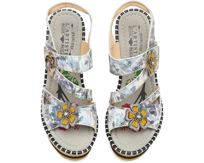 L'Artiste by Spring Step Сандалии Escapartist с ромбовидным плетением и массивным каблуком